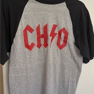Chi Omega Gray and Black Graphic T-Shirt